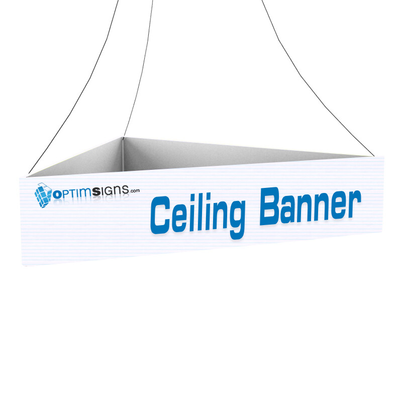 Custom Printing Fabric Triangle Trade Show Advertising Ceiling Hanging Banner