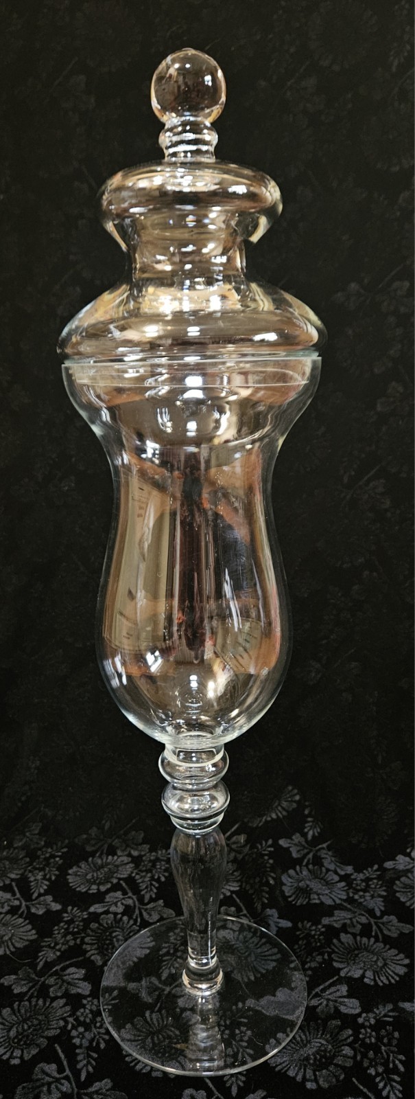 Huge Antique Repro Apothecary Display Jar Pedestal Candy Global Views Blown