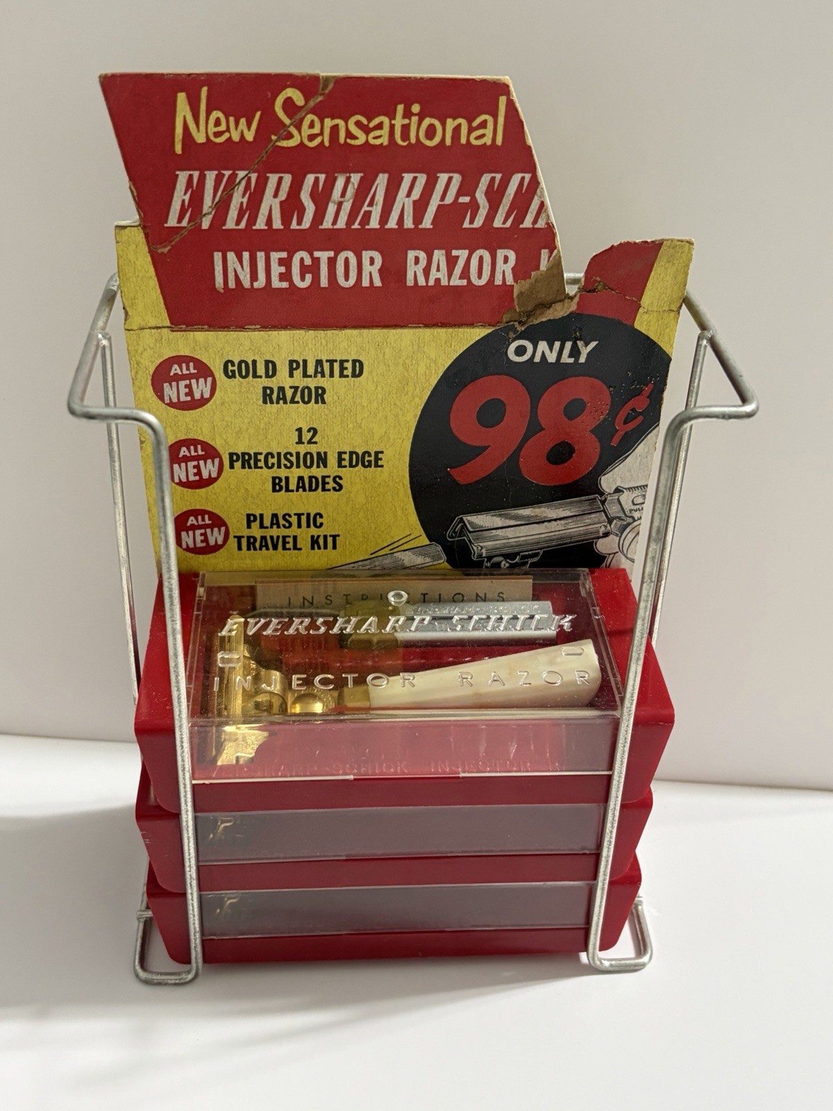 Eversharp-SCHILK Razors * OLD Store Display * 3 Never Used *