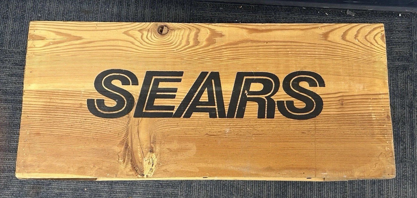 Vintage Collectible SEARS Wooden Box Crate Store Display 24” X 16” X 10.5”