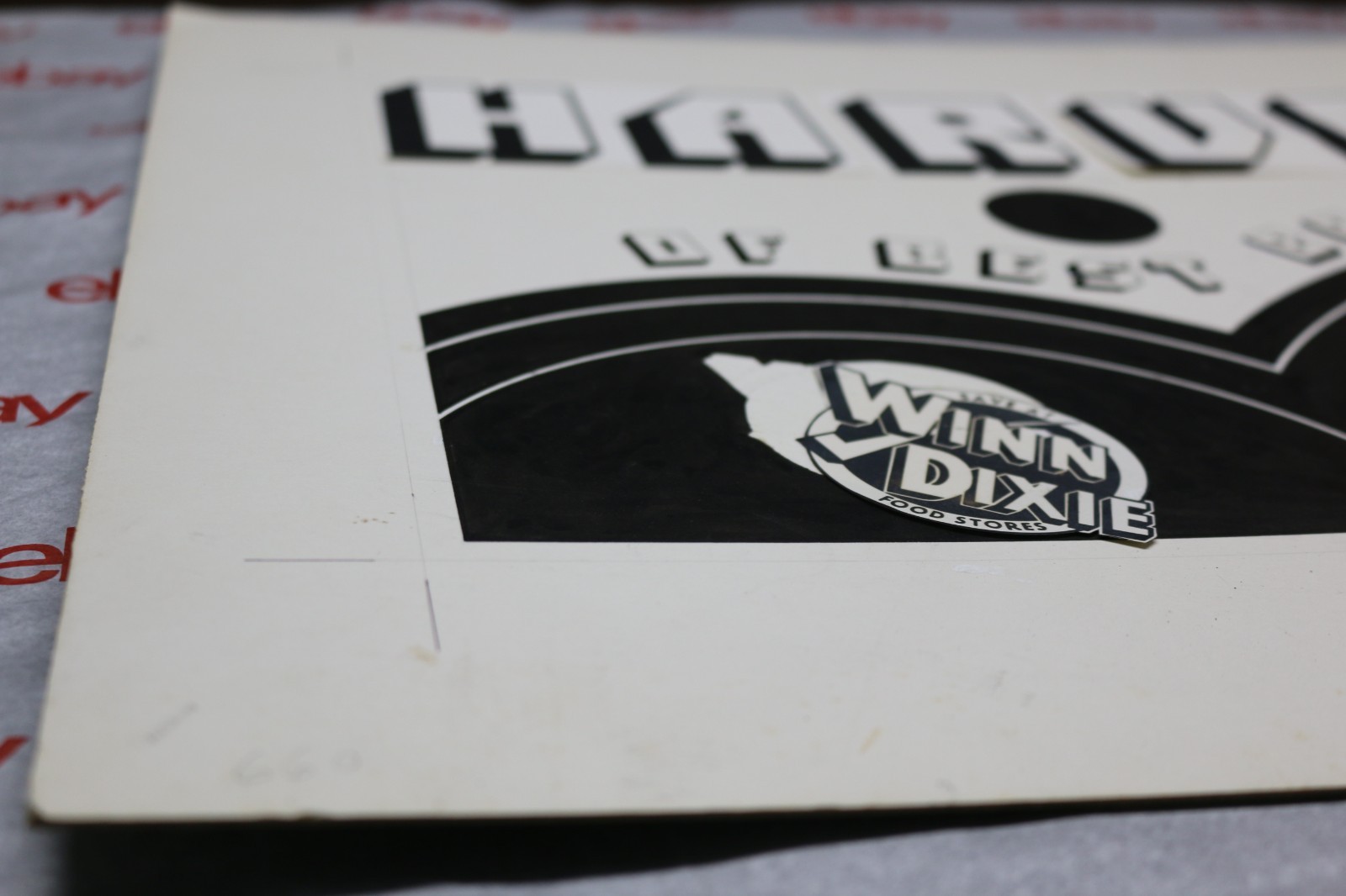 Vintage 1960/70 Winn Dixie Food Stores ARTIST PROOF cardboard advertising sign