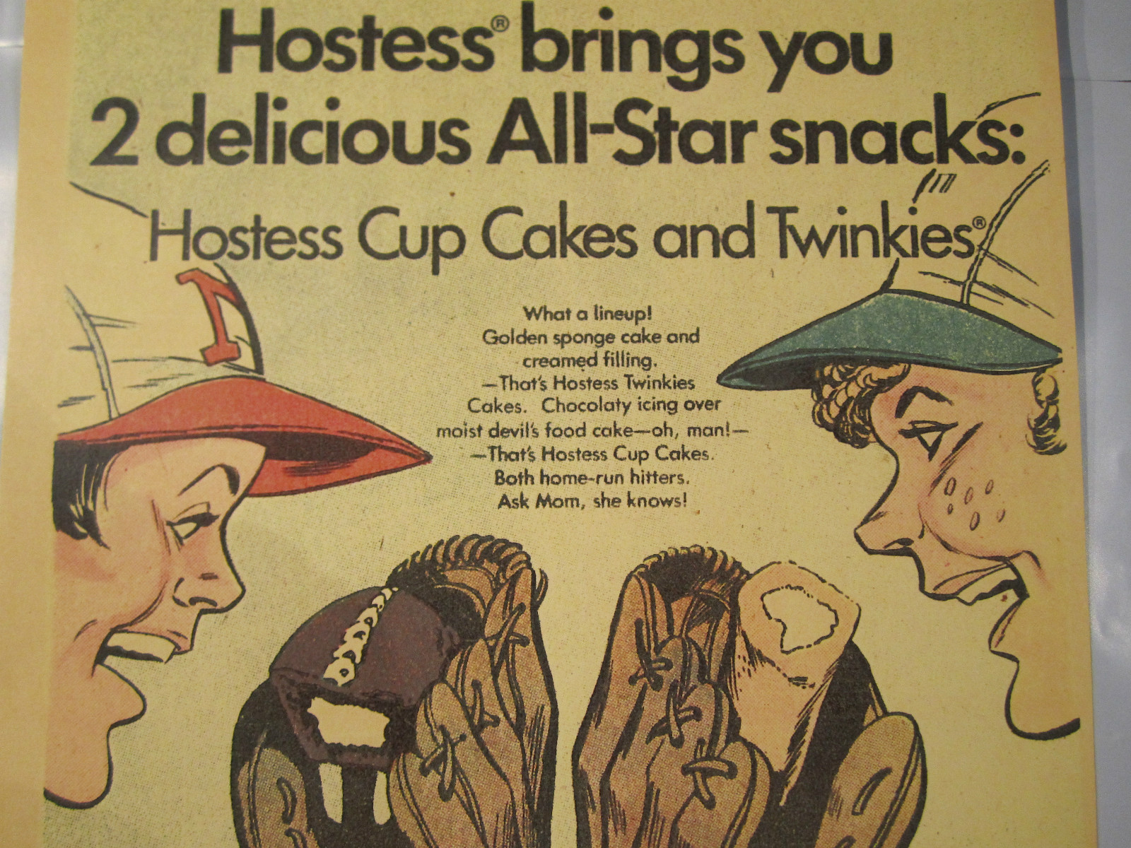 1970’s TWINKIES & HOSTESS CUP CAKES ALL-STAR BASEBALL CARDS Store Color Sign