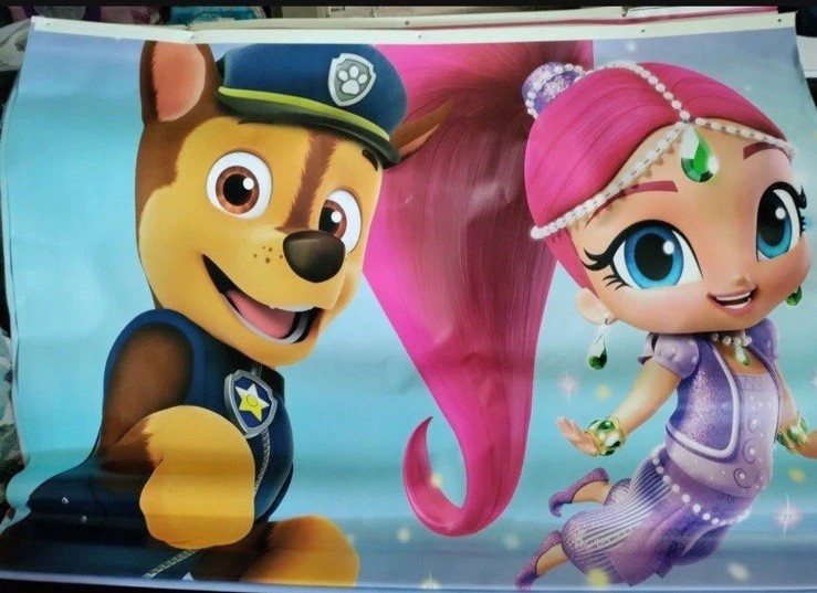 Set Of Toys R Us Nickelodeon Vinyl Banners Paw Patrol Shimmer And Shine