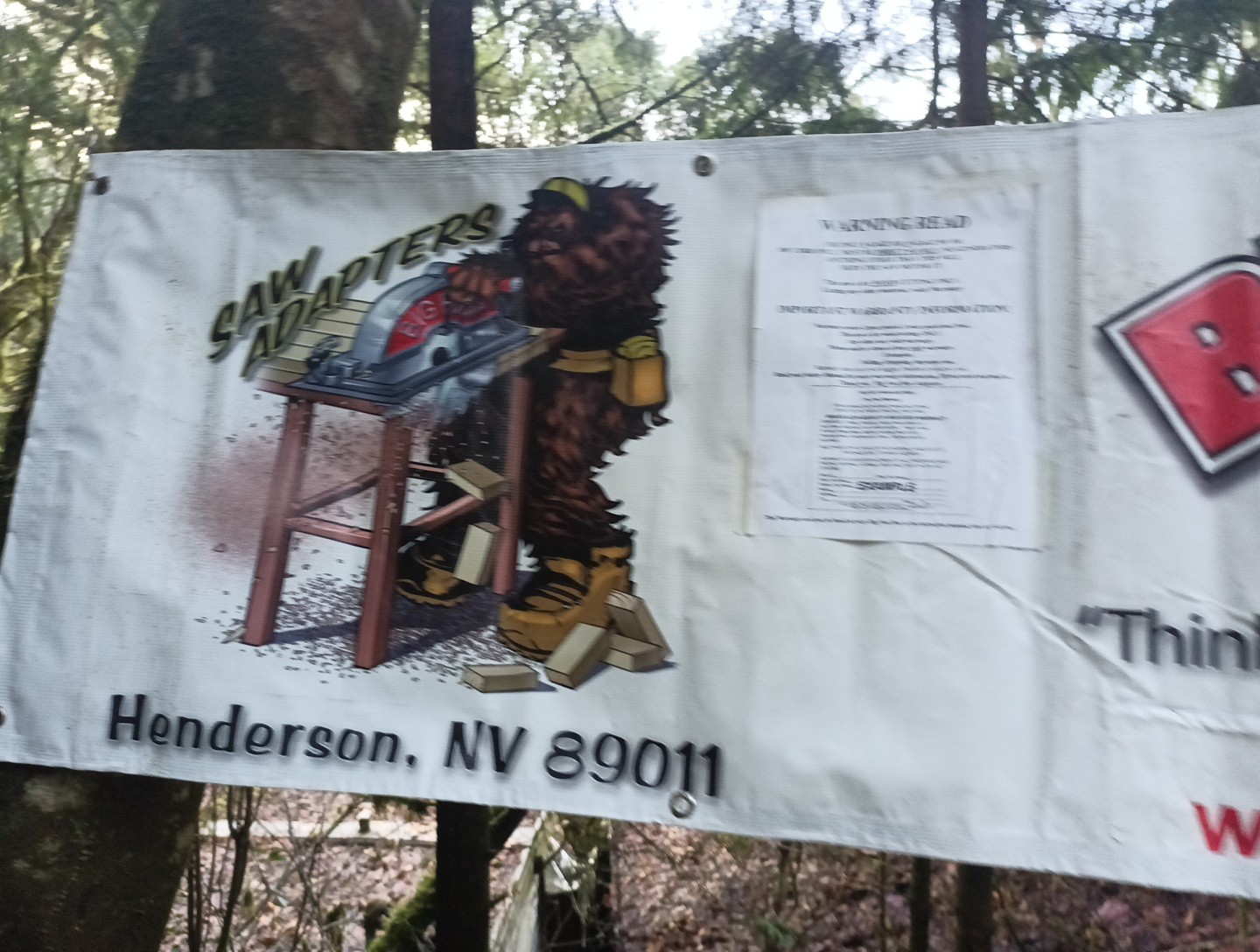 Vintage Big Foot Tools Advertising Banner 68×21.5 In RARE