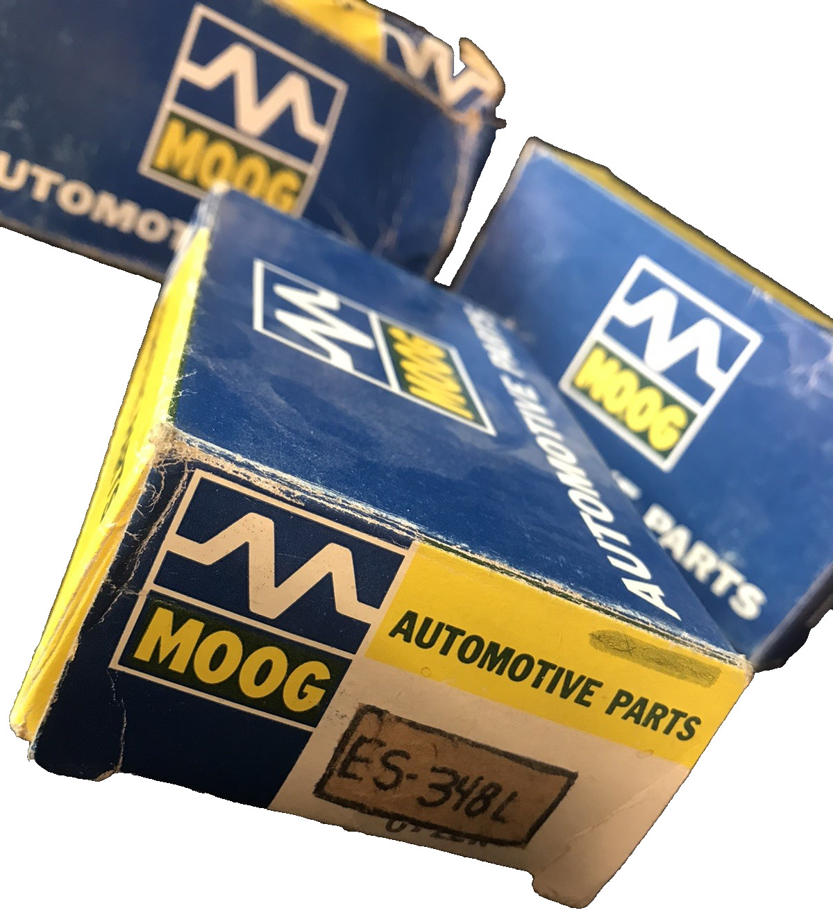 3 – VINTAGE 1962 MOOG STEERING PARTS DISPLAY BOXs *BOXES ONLY* USED