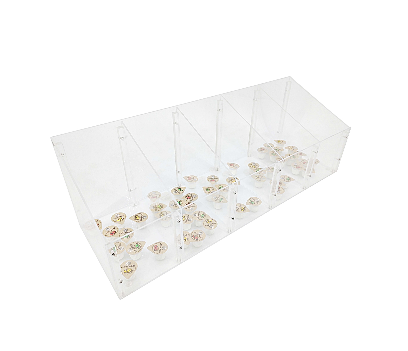 Clear Cany Bin Coffee Bin Display Coffee Rack Divider Literature Holder Stand
