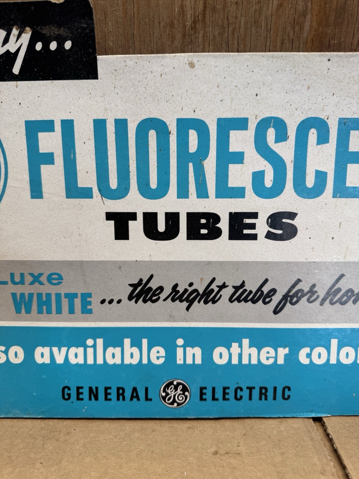 Vintage General Electric GE Florescent Tubes Advertising Sign Hardware Store
