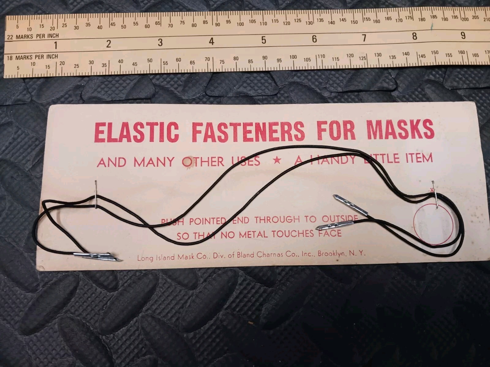 Vintage Store Sign Elastic Fastener For Masks Brooklyn New York Advertisement…
