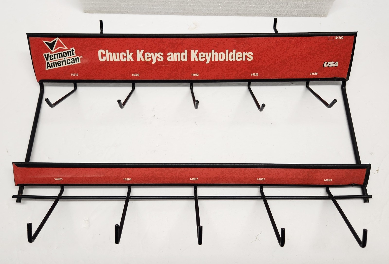 Vintage VERMONT AMERICAN Chuck Keys & Keyholders Metal Sign Display Rack -Drills