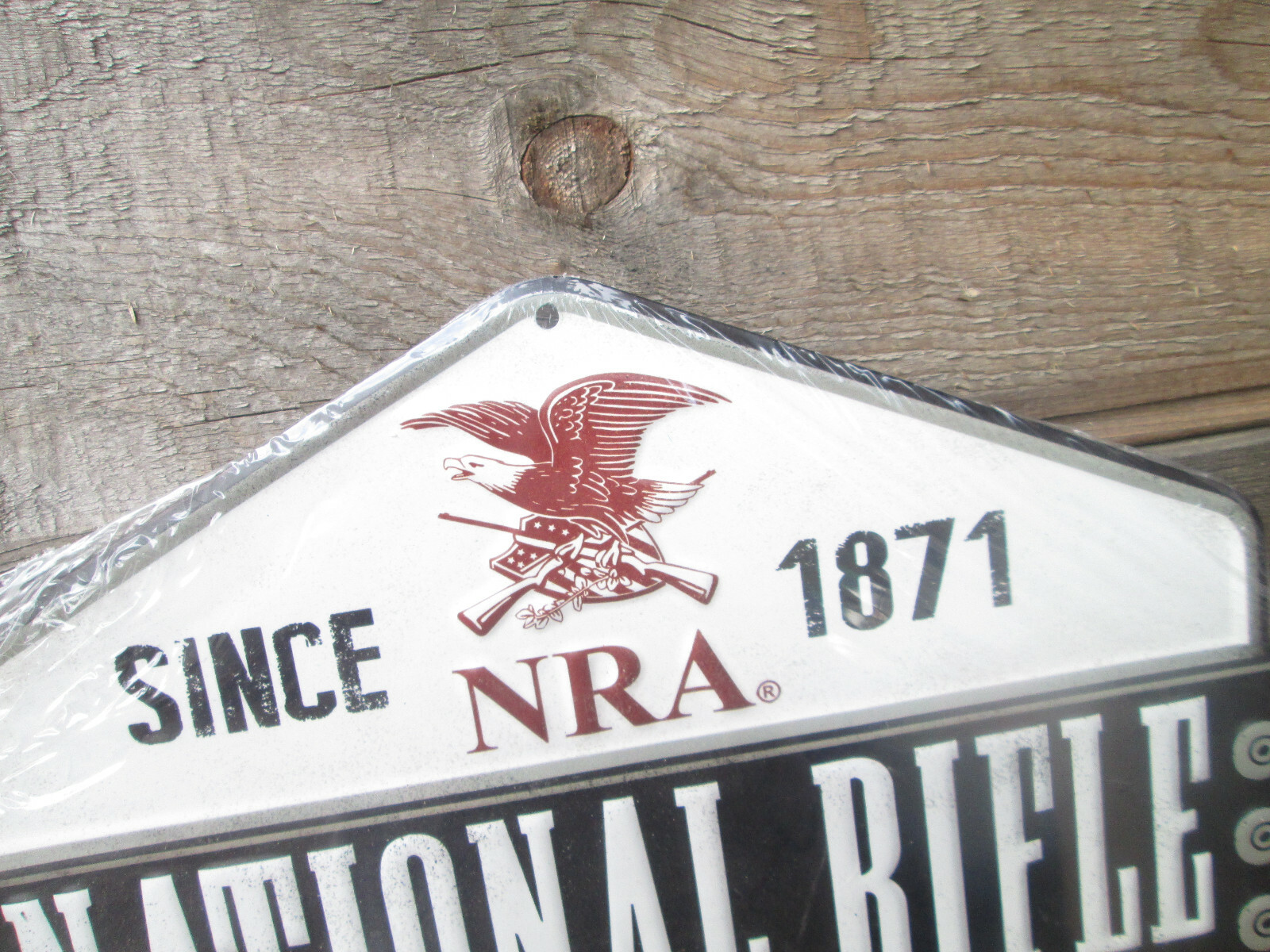 NRA LIVE FREE SINCE 1871 NATIONAL RIFLE EMBOSSED RAISED METAL SIGN Gun USA