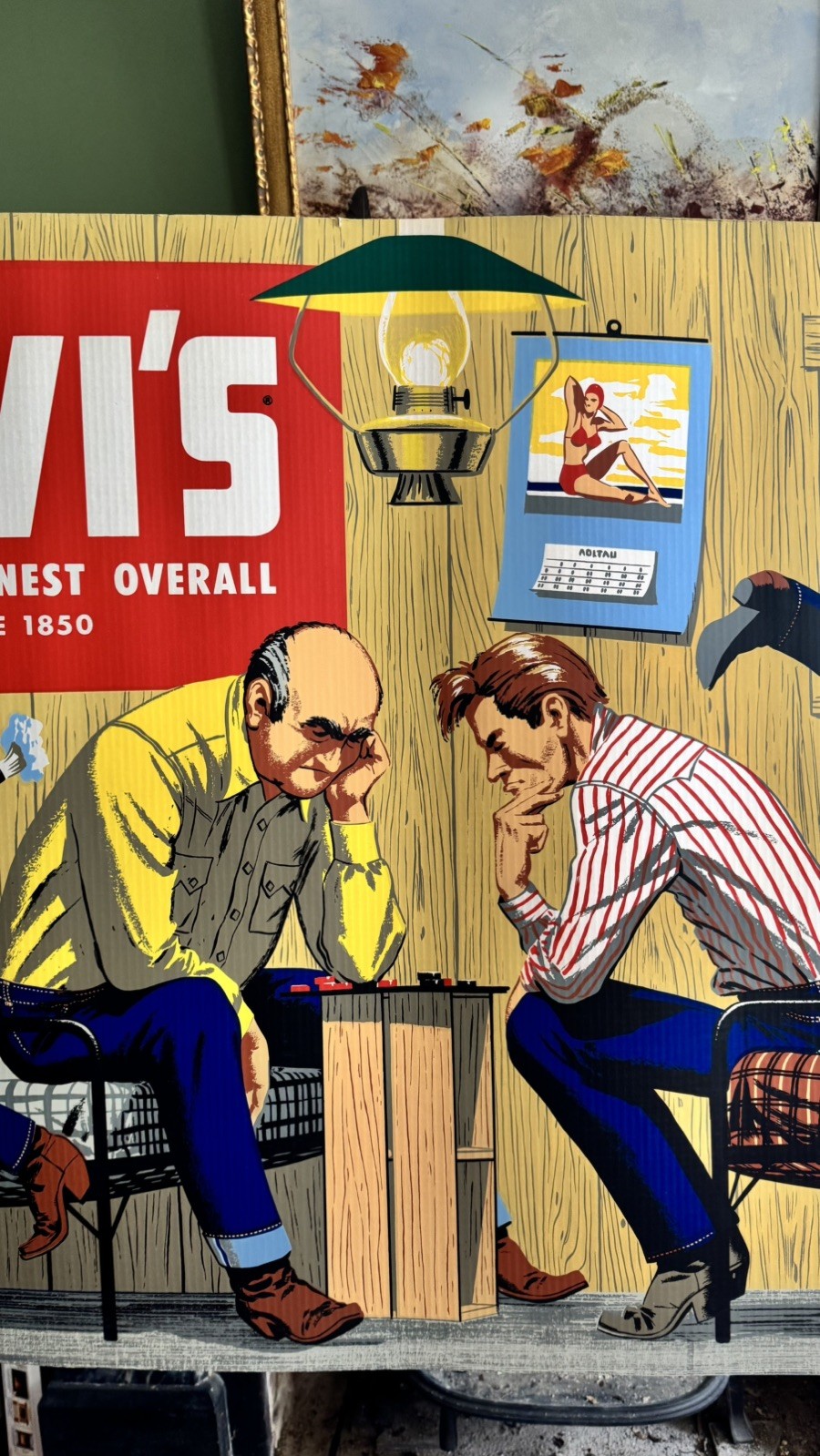 Levi Strauss. Velvetone Display Banner ￼ c. 1960s Screen printed Cardboard