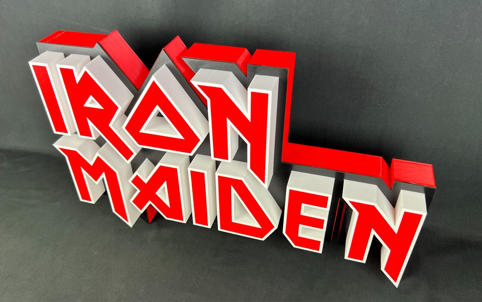 Iron Maiden insegna luminosa targa heavy metal lighted sign logo Eddie the Head