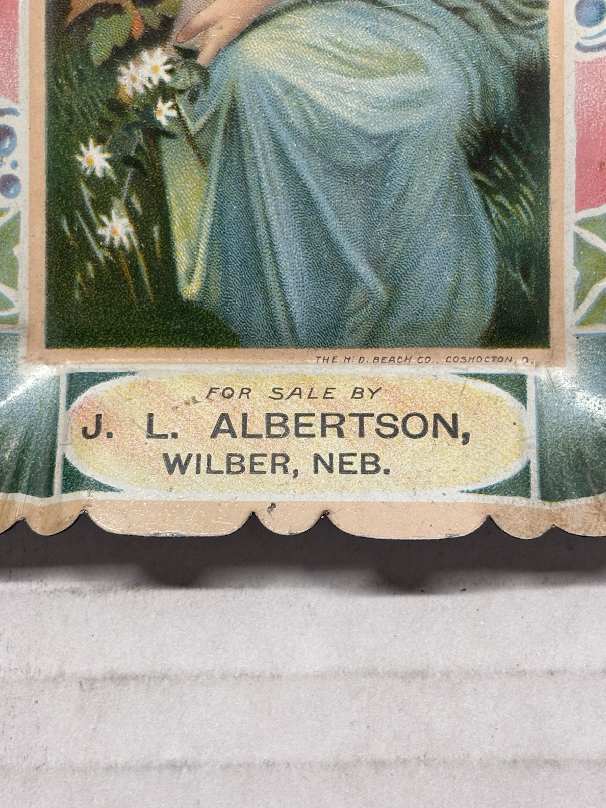 Rockford Watches Advertising Litho Tin Tip Tray J. L. Albertson Wilber, Nebraska