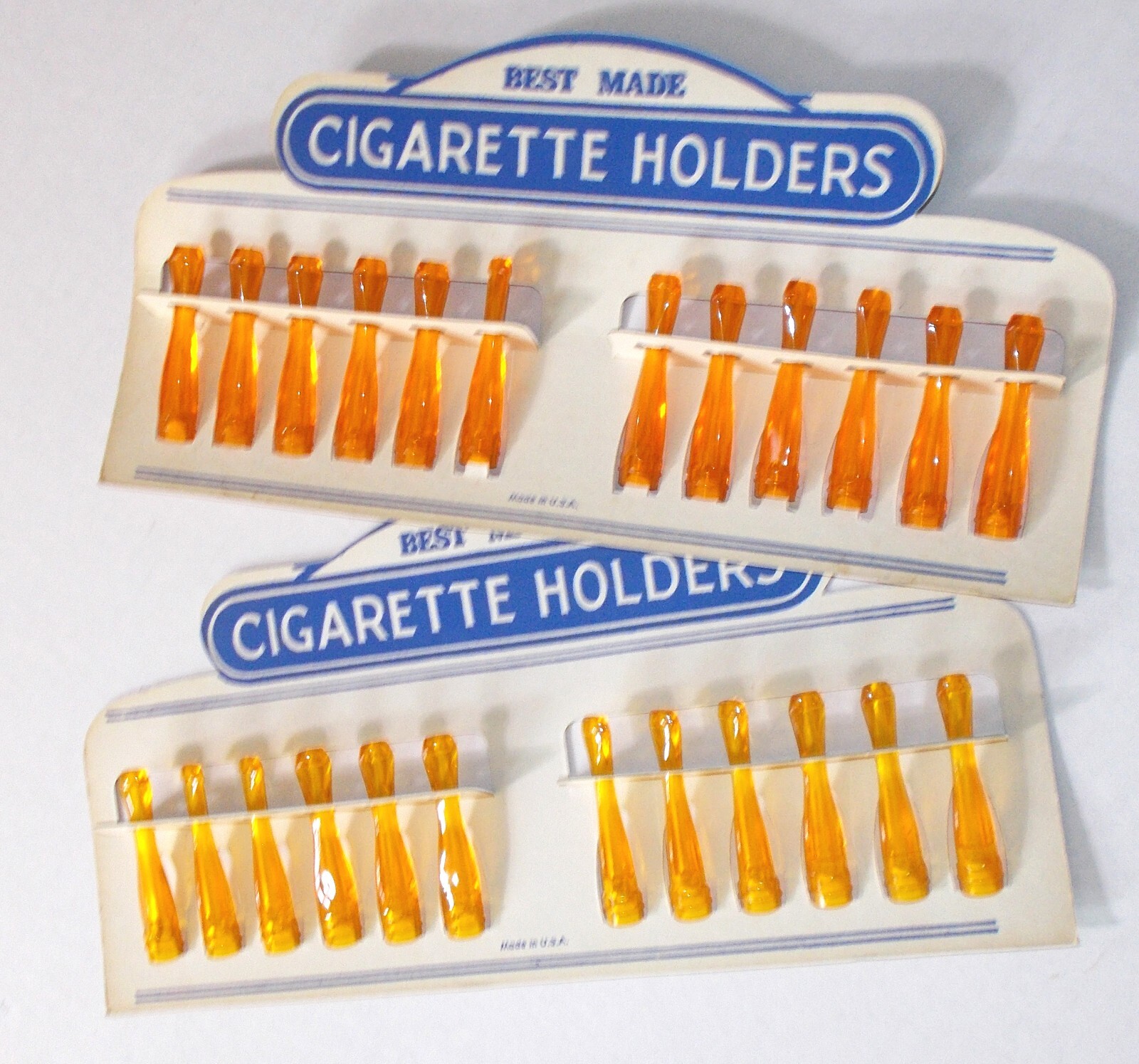vintage STORE DISPLAY BEST MADE CIGARETTE HOLDERS full card 12 pc 2.5″ PLASTIC