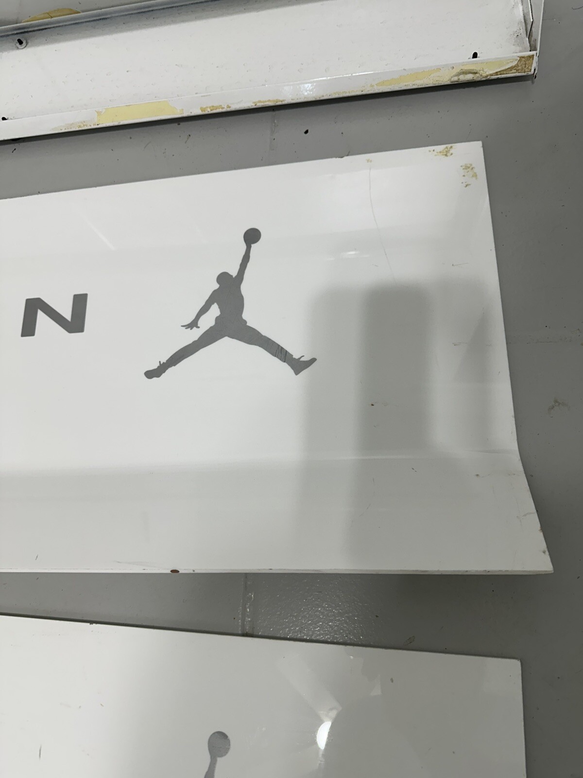Nike Air Jordan Rare Store Display Sign White Silver Vntg 90s Y2K. (READ)