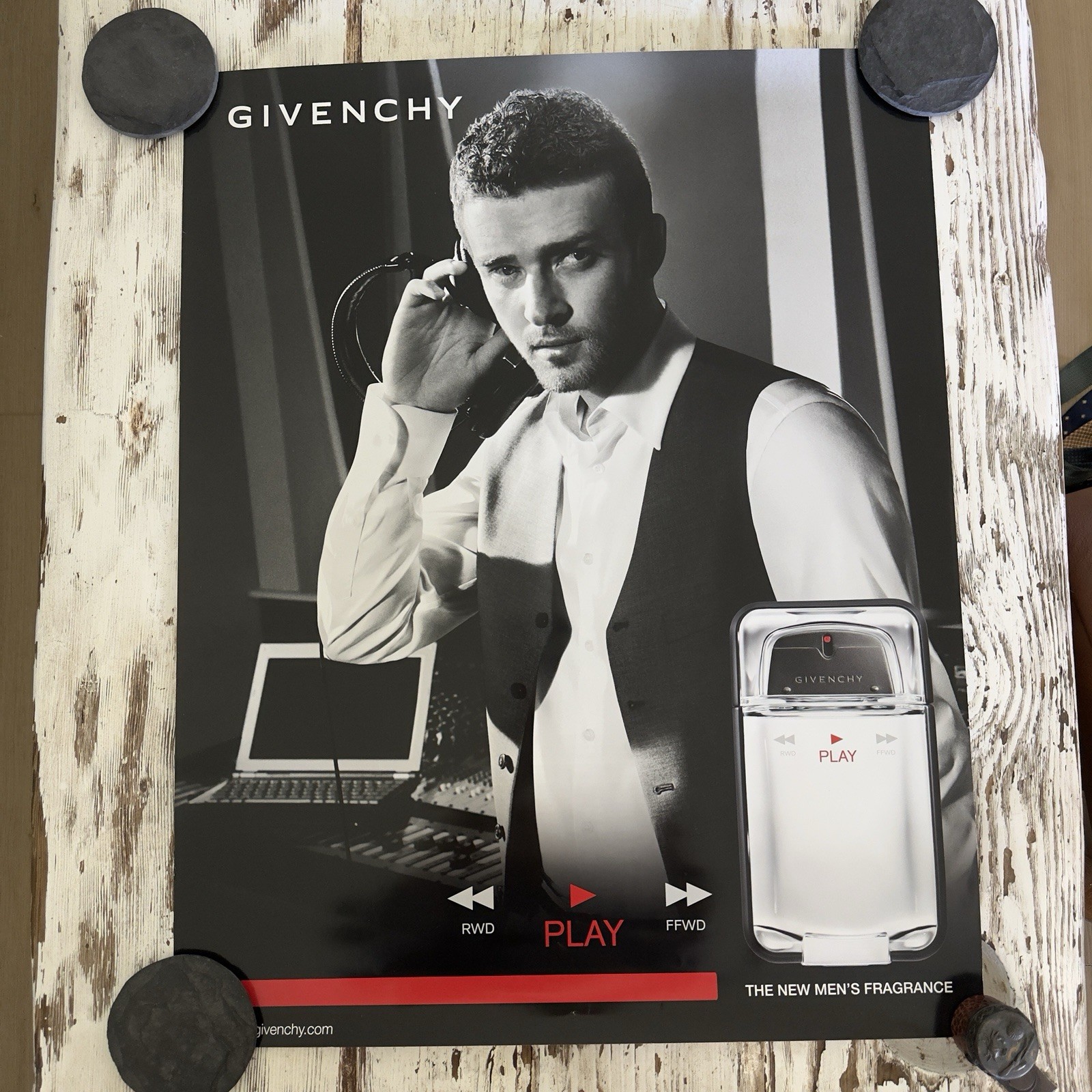 Y2K 2009 Givenchy Play Store Display Advertising Poster Justin Timberlake 22×28