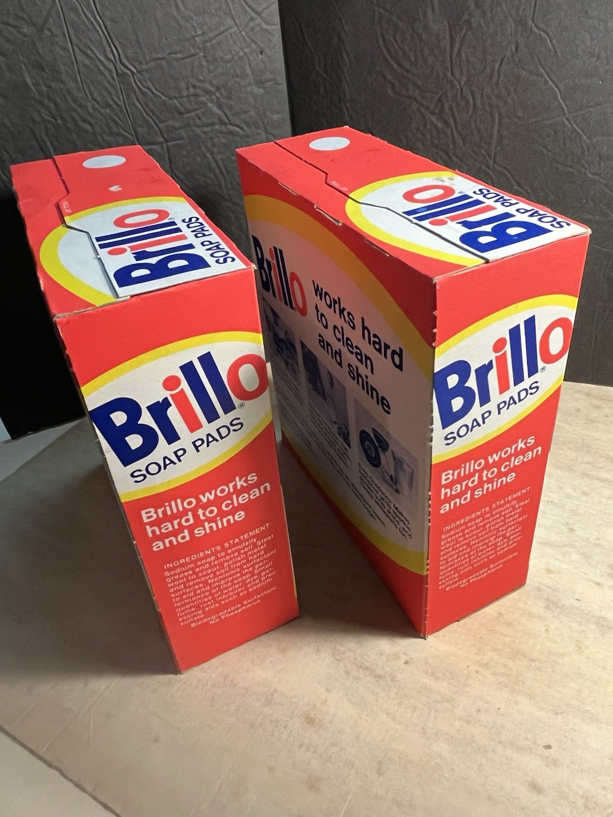 Vintage Brillo Steel Wool NOS Lot Of 2 Boxes Warhol Pop Art Great Ad Graphics