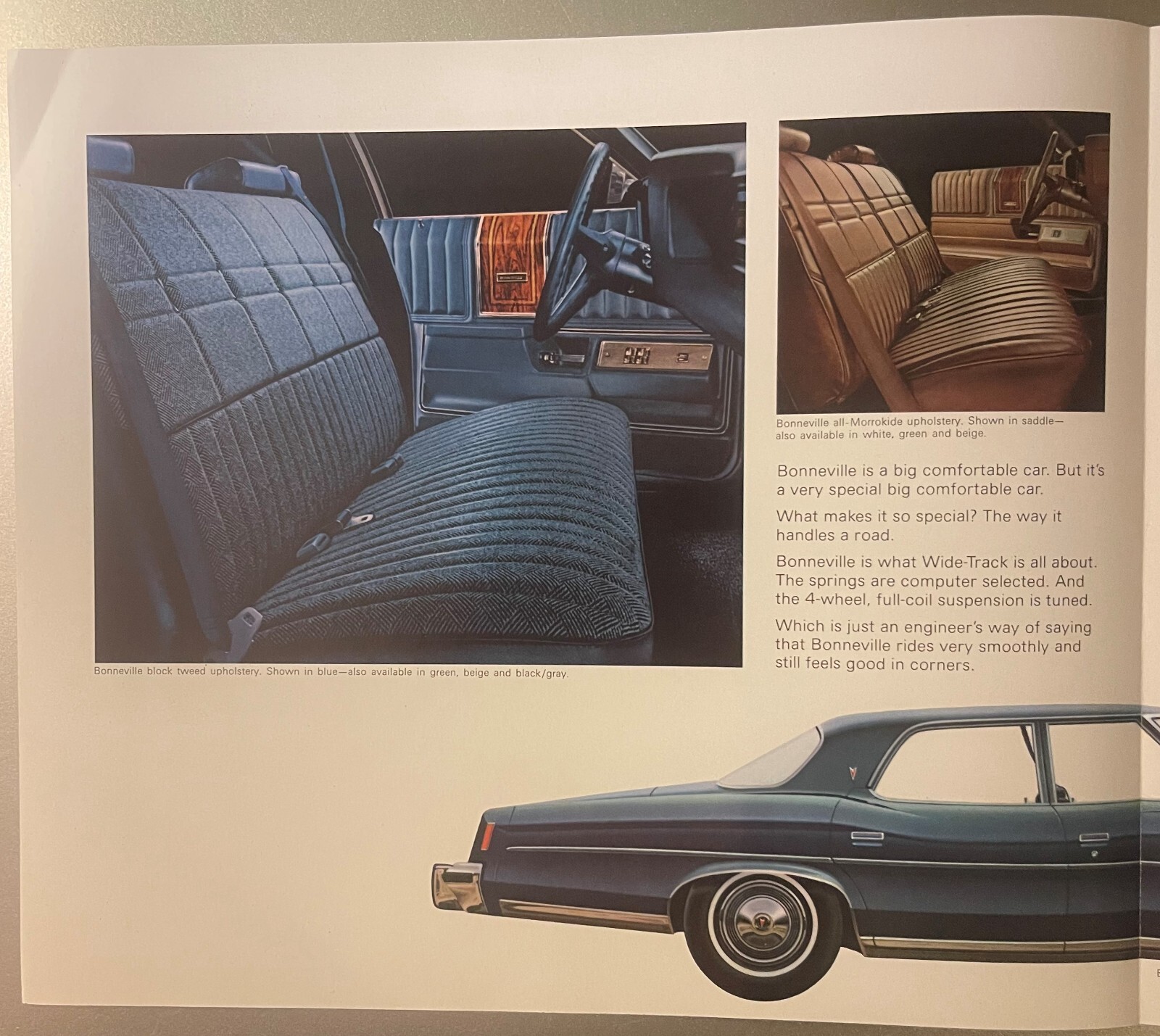 Vintage 1974 Pontiac Bonneville Dealer Brochure, Pontiac, MI Homage Salt Flats