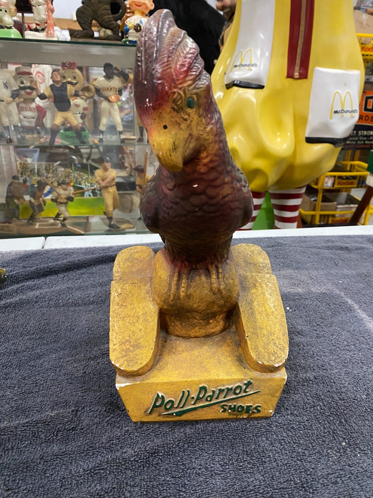 Vintage Original Poll-Parrot Shoes Country Store Counter Top Display Chalkware