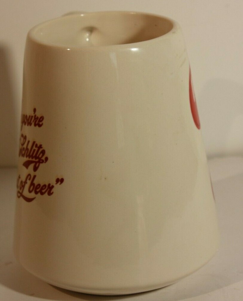 Vintage SCHLITZ Huge 2 Liter Mug by McCoy. Out of Schlitz? Unthinkable!
