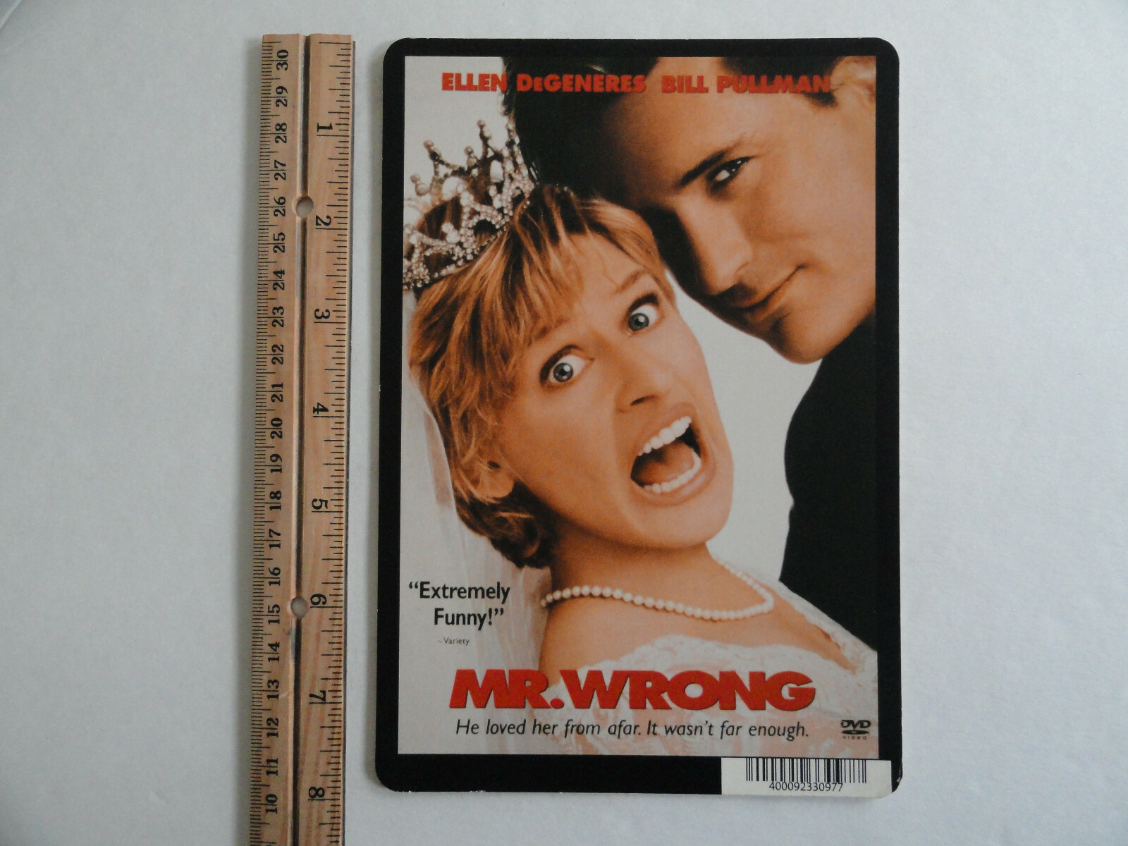 MR. WRONG – ELLEN DEGENERES – BLOCKBUSTER VIDEO BACKER CARD 5″X8″ NO MOVIE