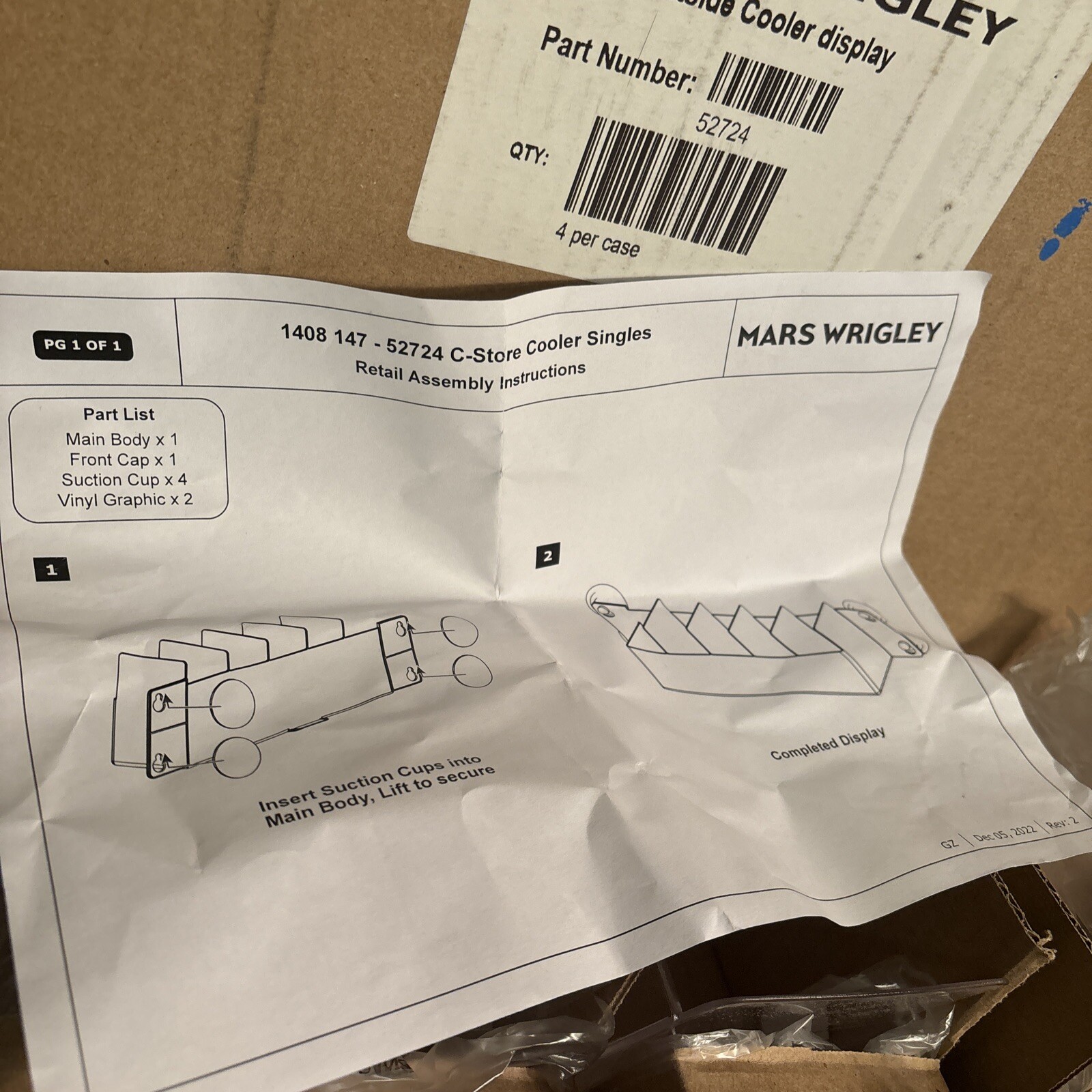 M&M Mars Wrigley Store Rack Display Cooler Shelves 52724 NEW