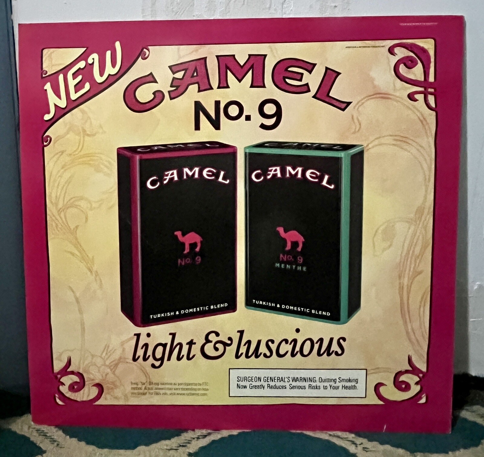 Vintage Camel Cigarettes Cardboard Advertising Display -Tobacccania-