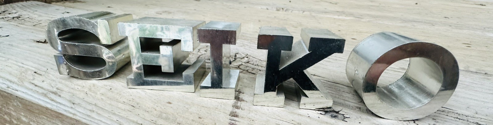Vintage Seiko Unusual Store Display Block Letters 80s Extruded w/ Box Metal