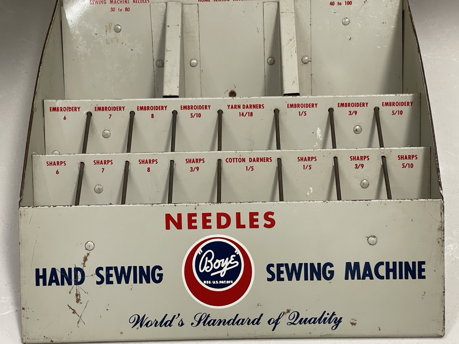 Vintage Boye Needle Company Metal Cabinet Display For Store Can Be Hung