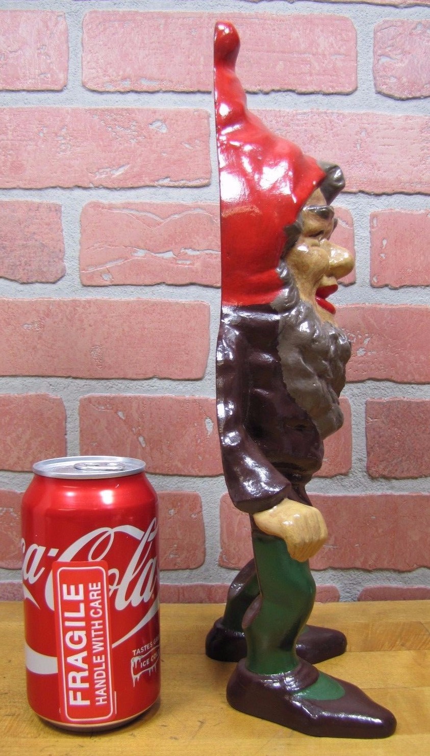 DICK BROS READING PA GNOME Original 1930s Cast Iron Doorstop Fabulous Art Statue