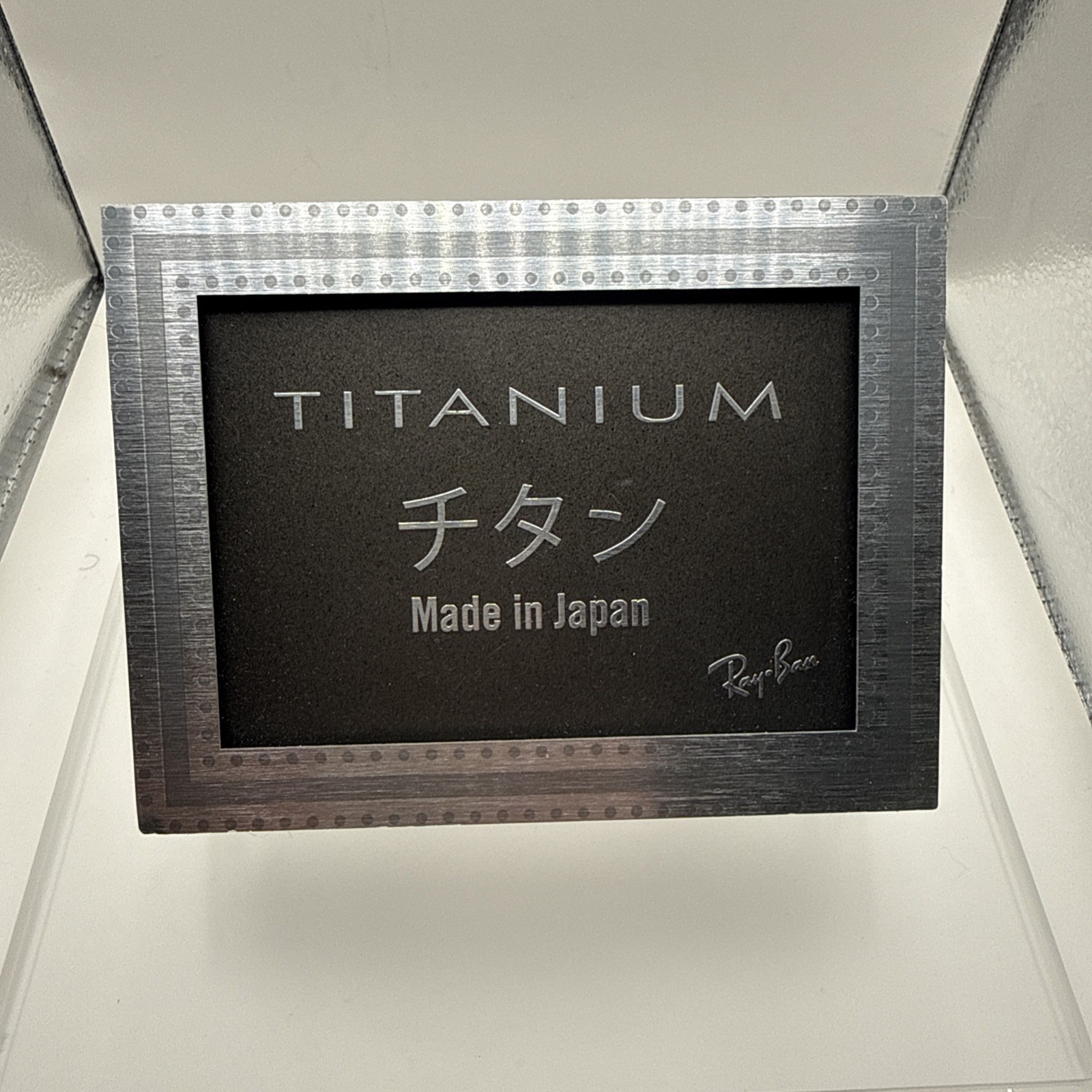 Ray-Ban Titanium Made In Japan Metal Sign Display Authentic NIB