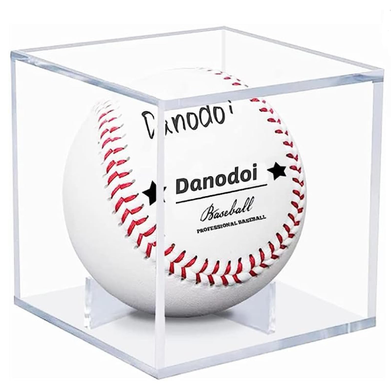 Danodoi UV Protected Clear Acrylic Baseball Display Cube ONE PACK,