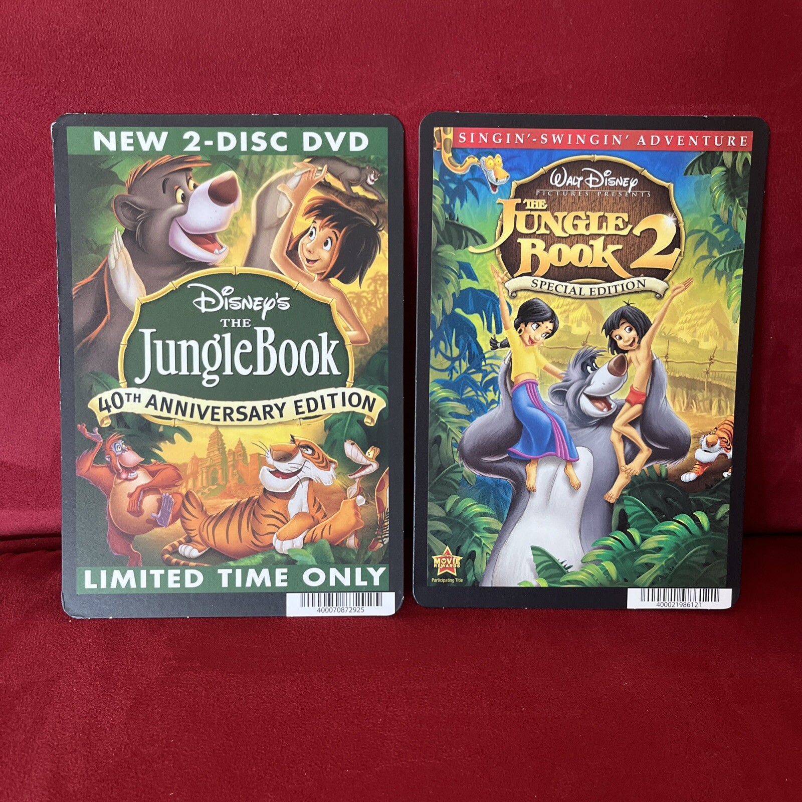 Blockbuster Movie Backer Card Mini Poster 5.5” x 8” Disney Jungle Book Lot Of 2