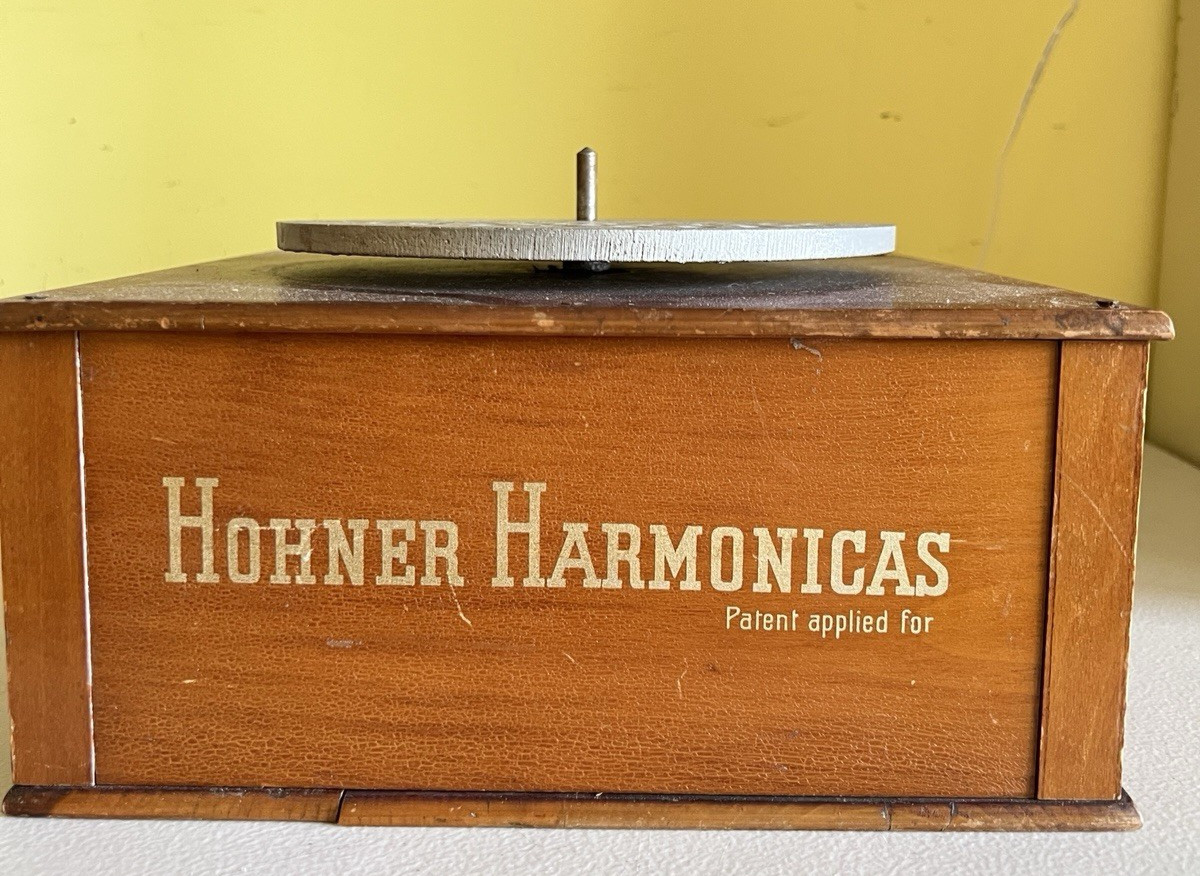 Antique Hohner Harmonica Revolving Retail Counter Top Store Display