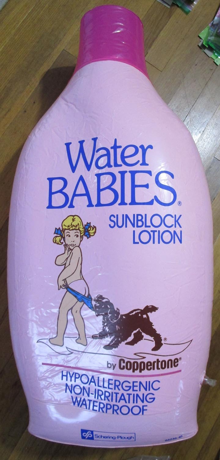 Coppertone 1980s Store Display Suntan Lotion Bottle Hanging Inflatable