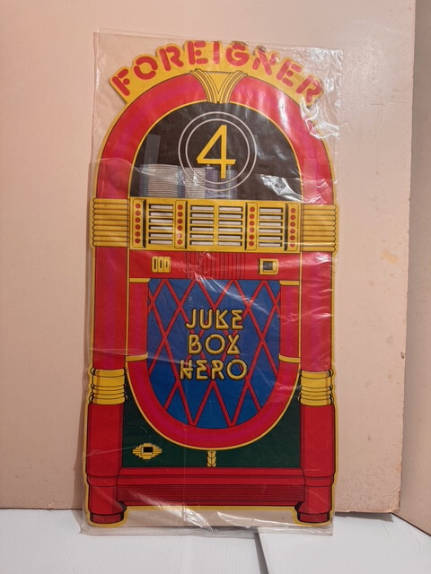 FOREIGNER 4-JUKE BOX HERO RECORD STORE COUNTER DISPLAY STANDUP-1981 27 3/4″X14″W