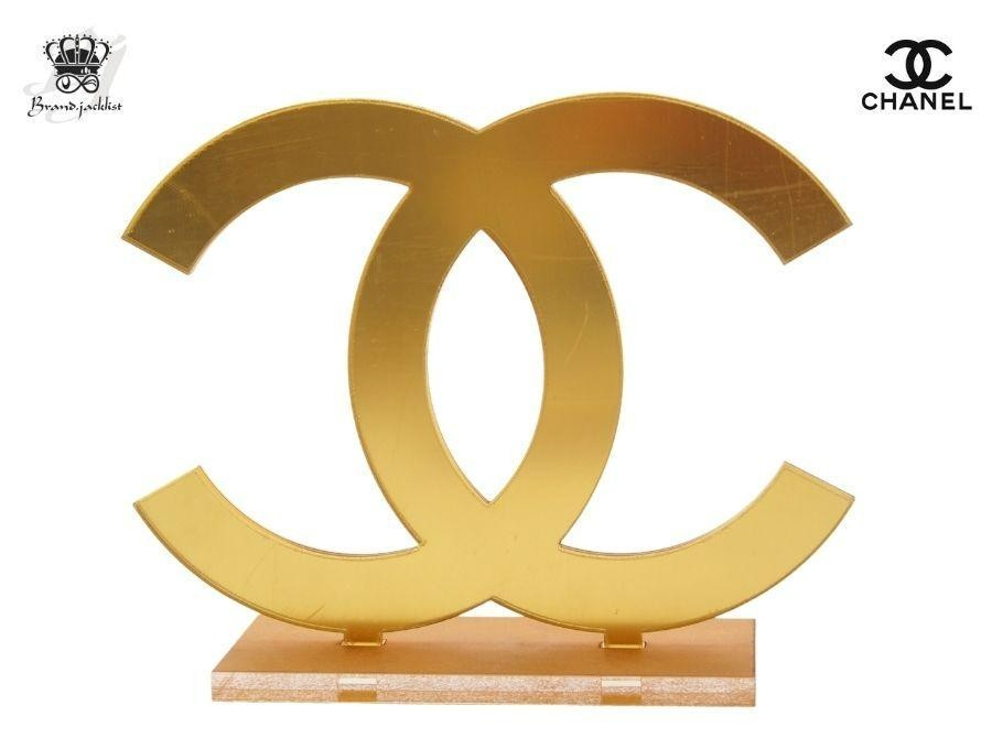 CHANEL LOGO Coco Mark Store Display Chanel Logo Gold New from Japan
