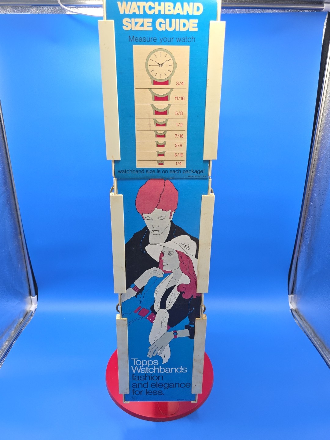 VTG 1970s Topps Watchband Rotating Store Display + 15 NOS Bands VERY RARE!