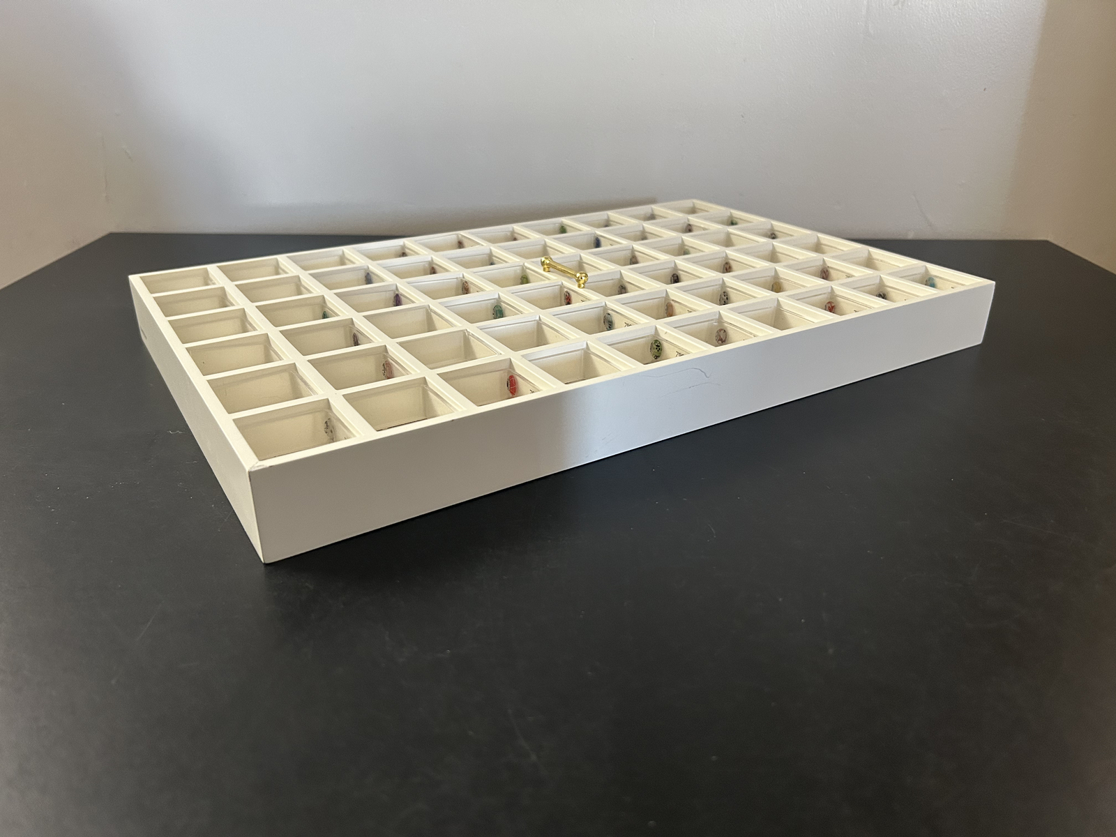 White Wooden Tray Display 60 Wells * for Gems, Rings & Charms* Pondora