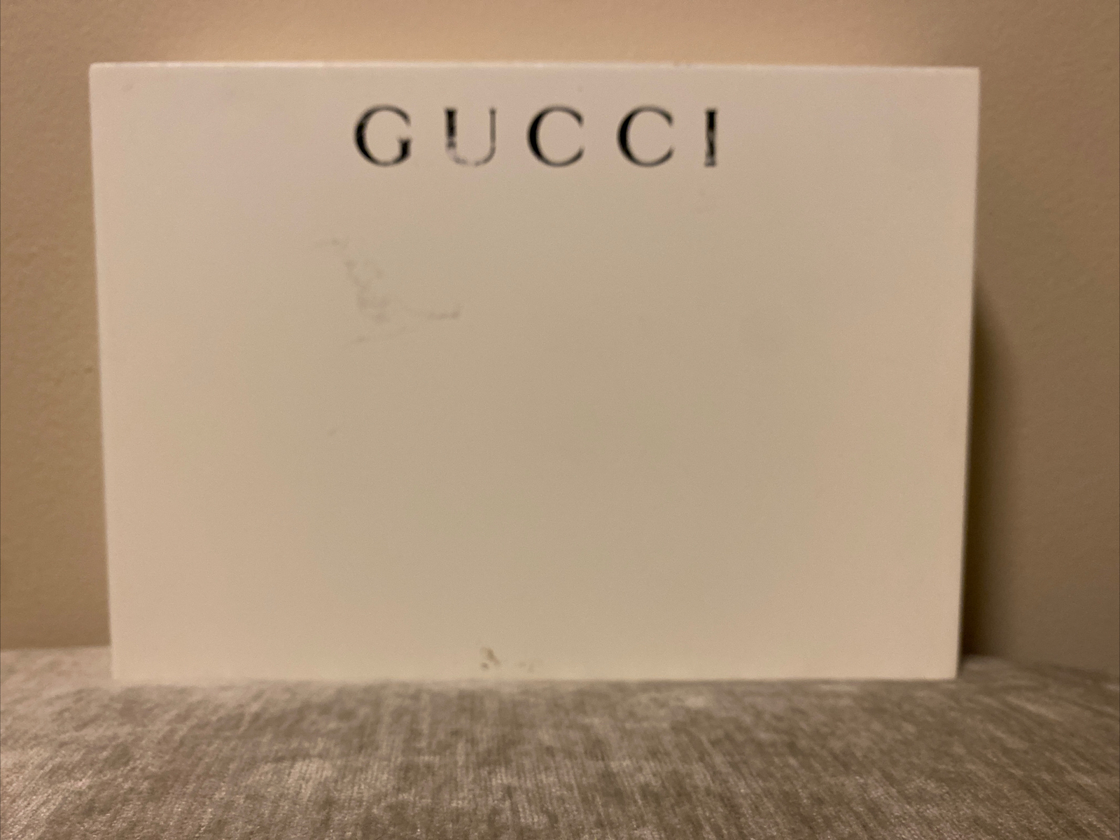 Authentic Gucci Logo Display Stand Made With Wood Color White Pre-owned