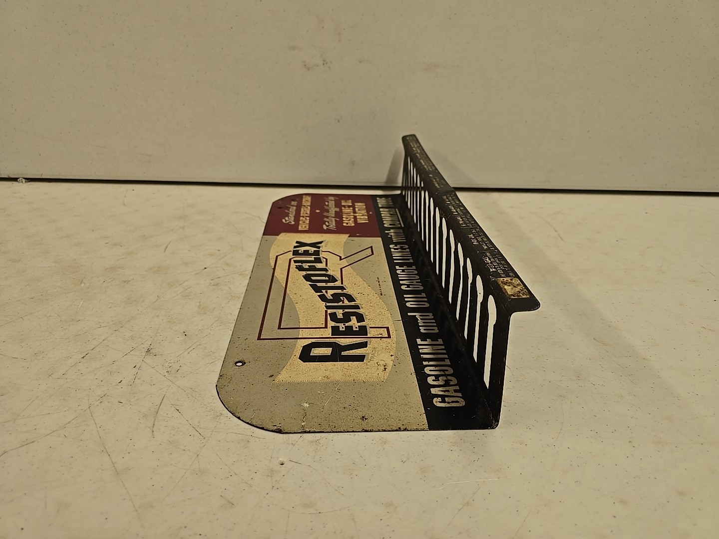 Vintage Resistoflex Gasoline Oil Lines Advertising Store Display Rack Sign