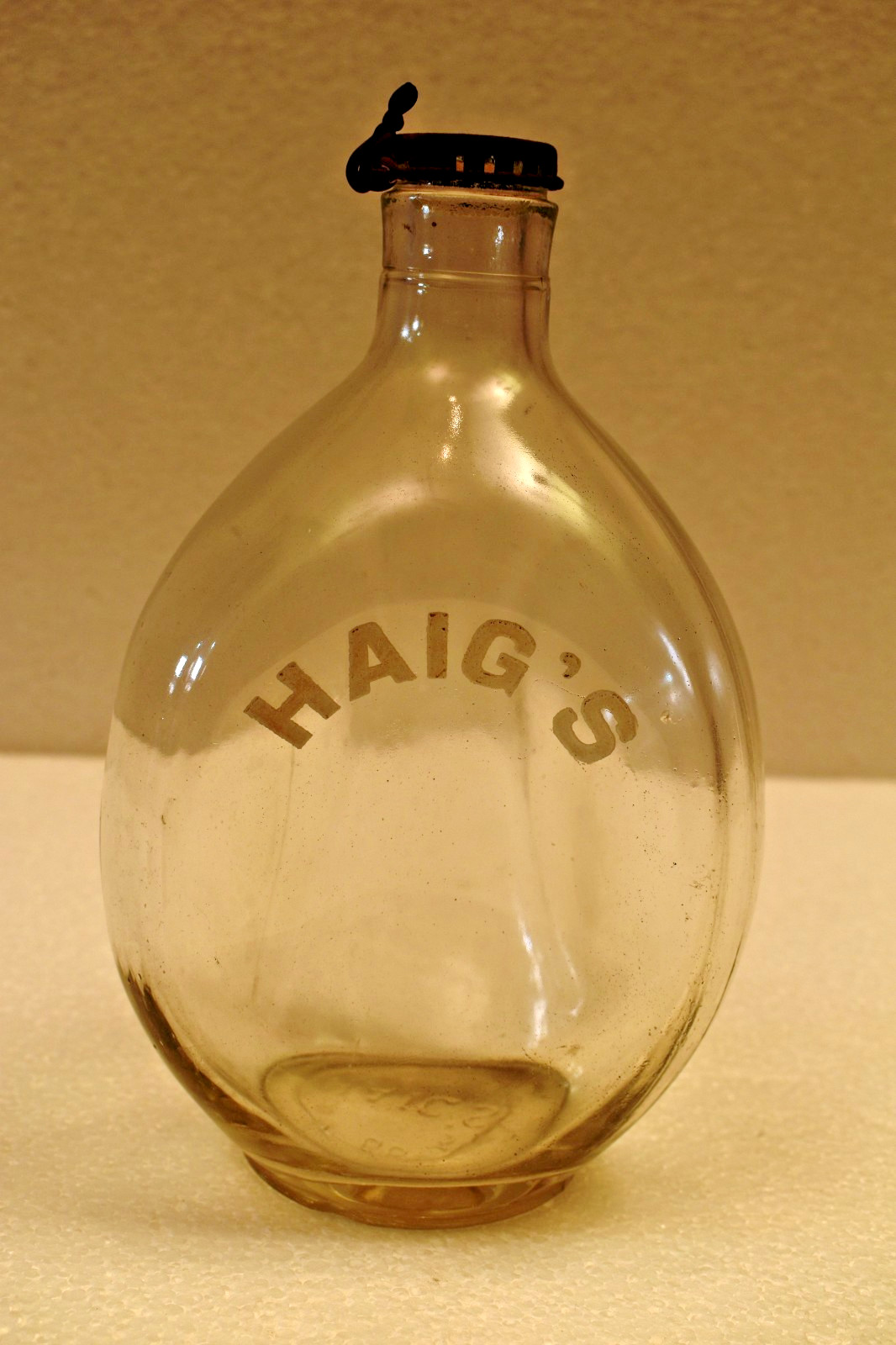 Vintage Haig’s Empty Embossed Clear Glass Whisky Bottle Scotch Display Decore” R