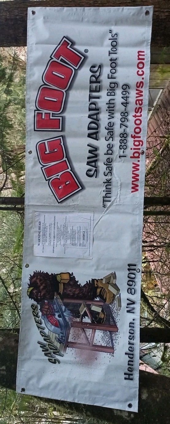 Vintage Big Foot Tools Advertising Banner 68×21.5 In RARE