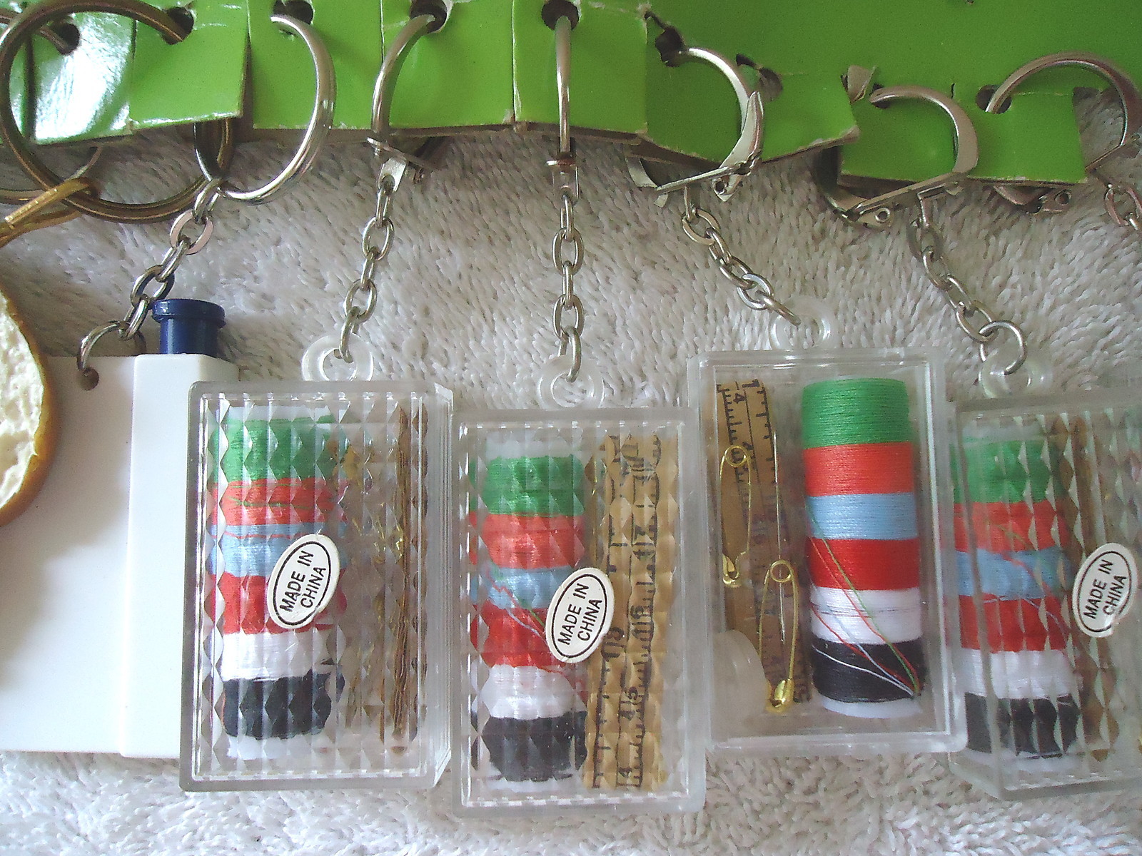 Vintage Store Display Sewing Kit Keyring Display With Some Kits And Other Items