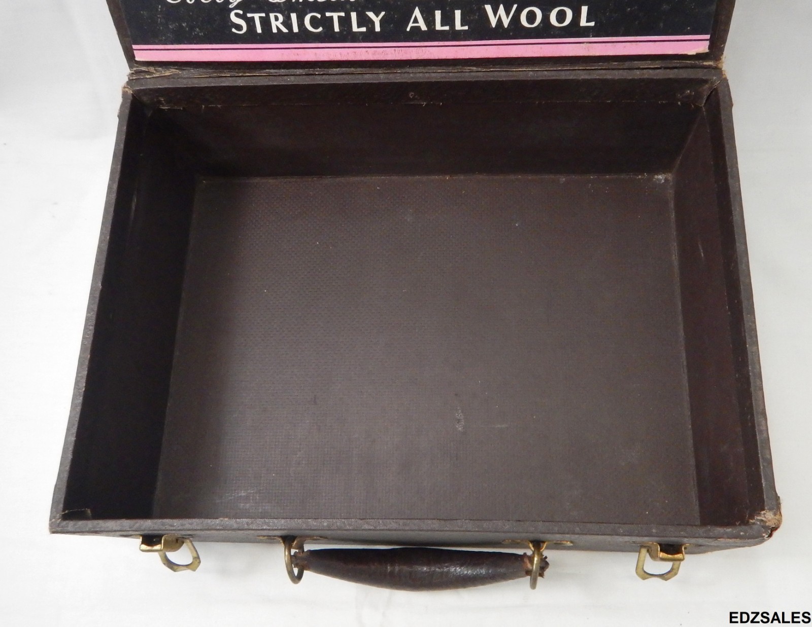 Vintage Salesman Sample Display Case W.D. Smith Wool Clothes Fabric Advertising