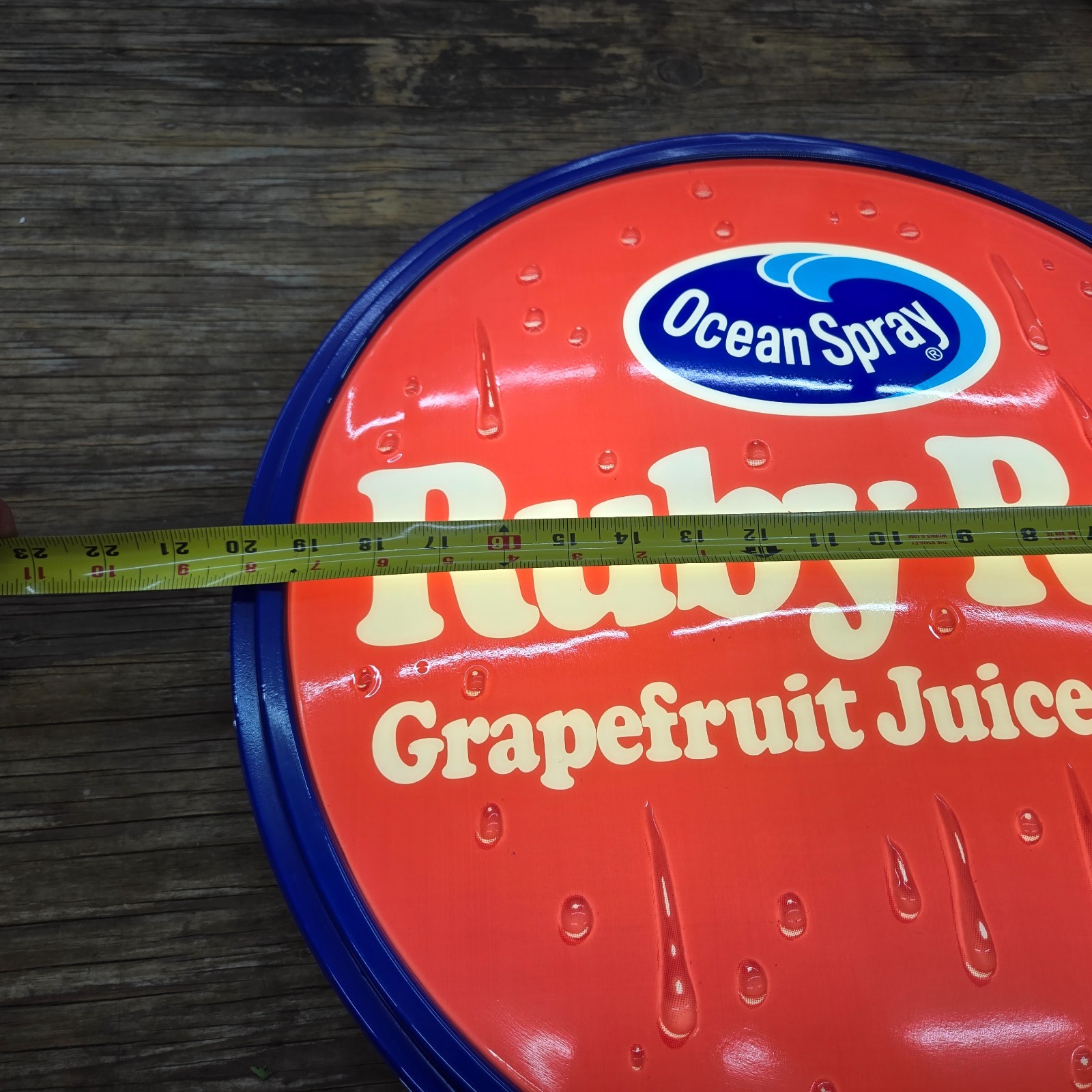 Ocean Spray Ruby Red Grapefruit Round Light Up Store Display Sign 20 inch Mirro