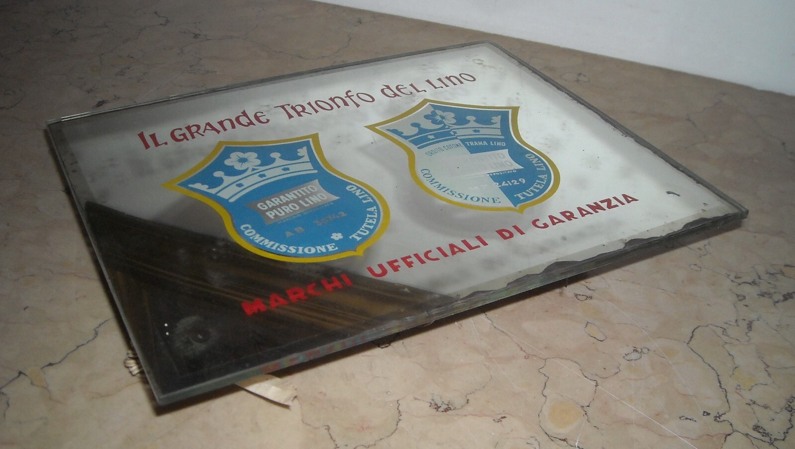 FASHION-FABRICS-LINEN-PROTECTION MARKS-RARE ADVERTISING SIGN-LIGHT MIRROR
