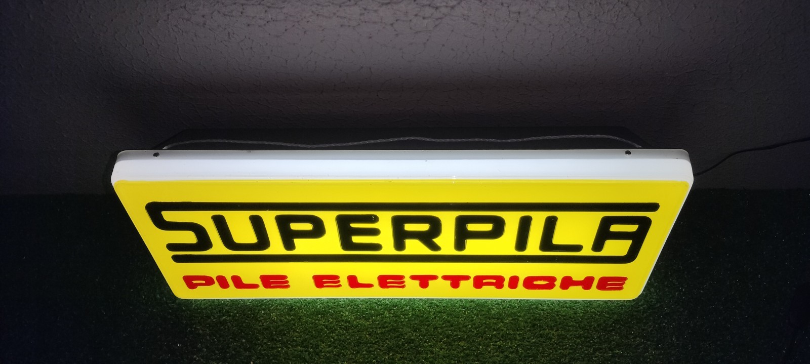 Luminous Sign Table, Vintage, Advertising, Super Battery Electric Batteries