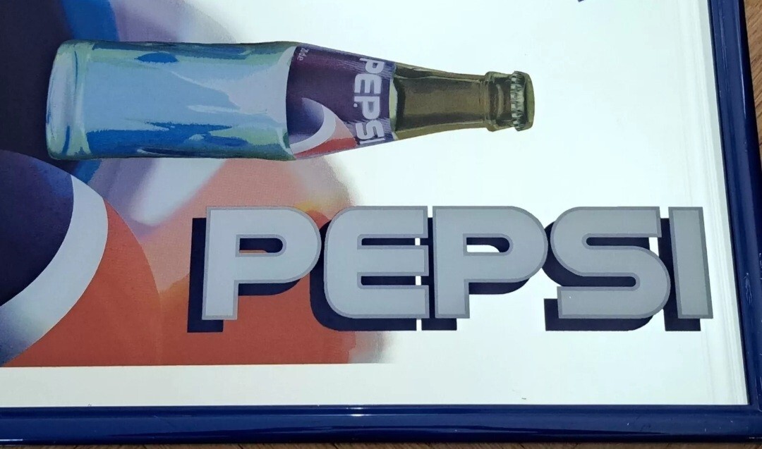 VINTAGE PEPSI GENERATIONEXT-BAR PUB-90′ ADVERTISING MIRROR SIGN FRAME