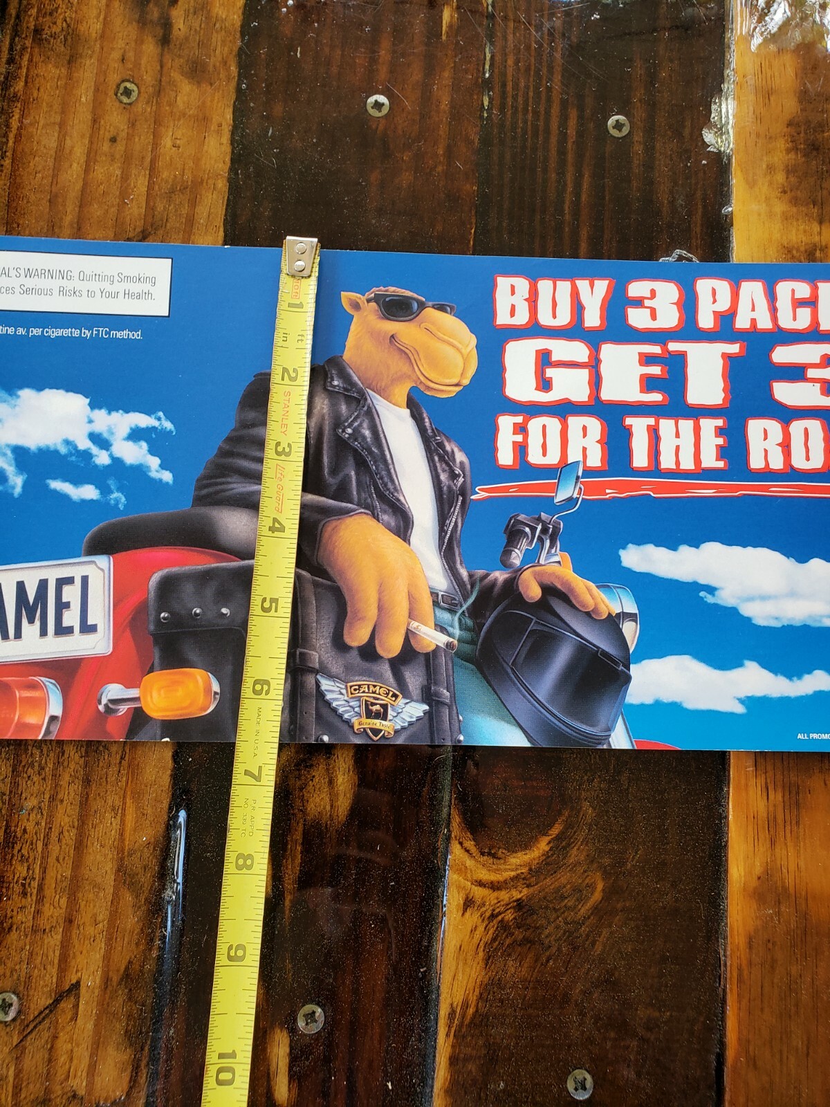 7 Joe Camel Motorcycle Store Display Sign Cigarette Tobacco 96 Advertising